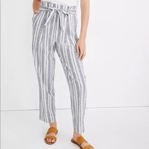 NWT Madewell Paperbag Striped Pants
